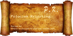 Poloczek Krisztina névjegykártya